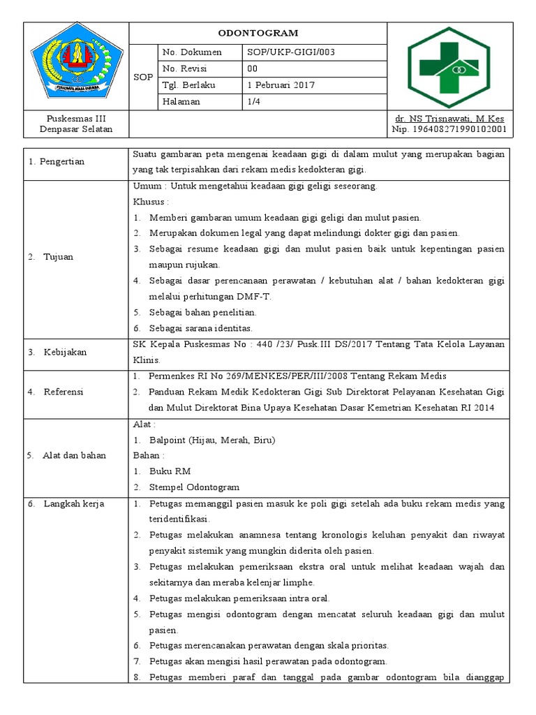 003.sop Odontogram | PDF
