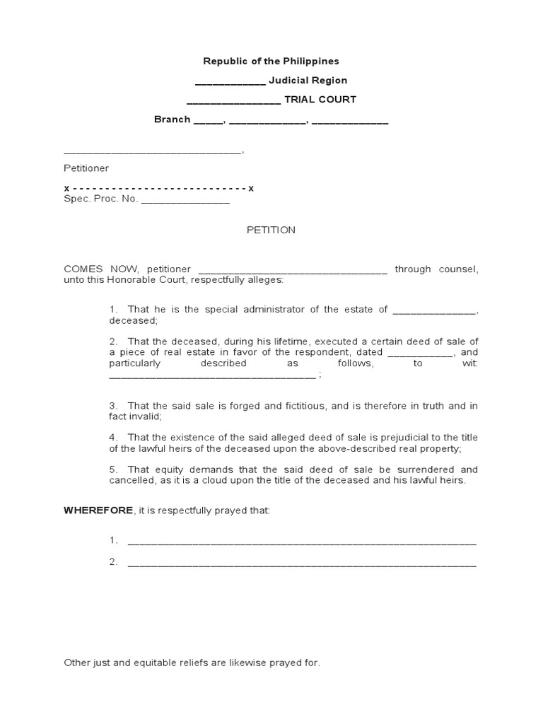 Action To Remove Cloud On, or Quiet Title To, Real Property | PDF