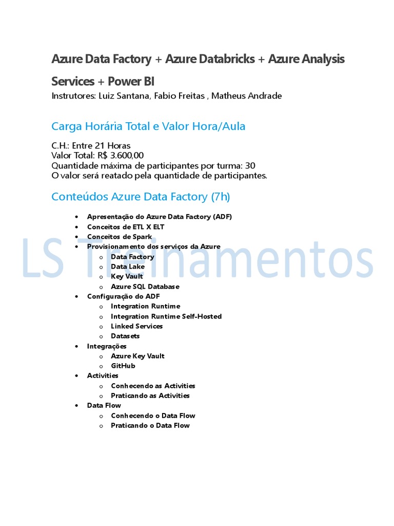 Curso de Azure e Power BI: Formação Completa | PDF | Microsoft SQL ...