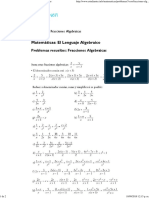 Problemas Resueltos 3º ESO - Fracciones Algebraicas