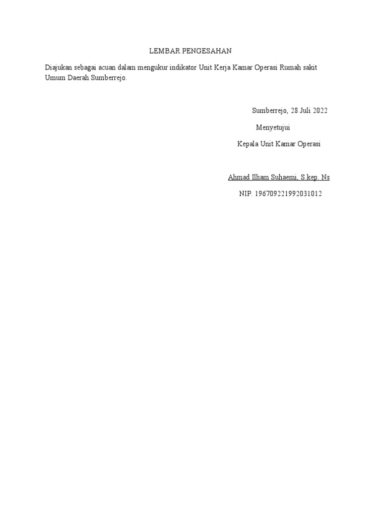 Lembar Pengesahan | PDF