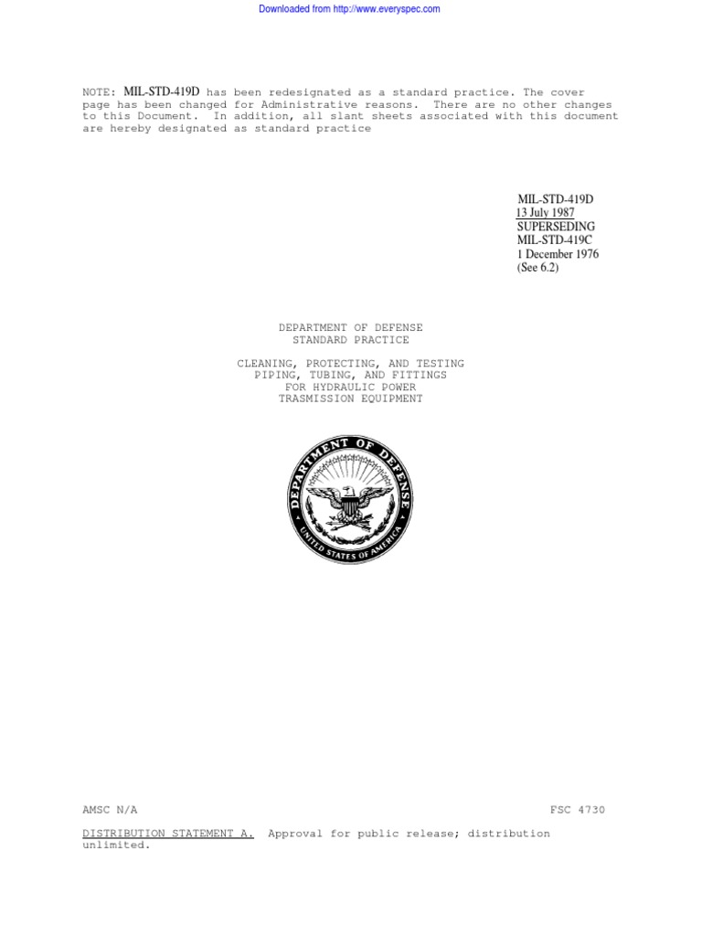 MIL-STD-419D Standard Practice Update | PDF