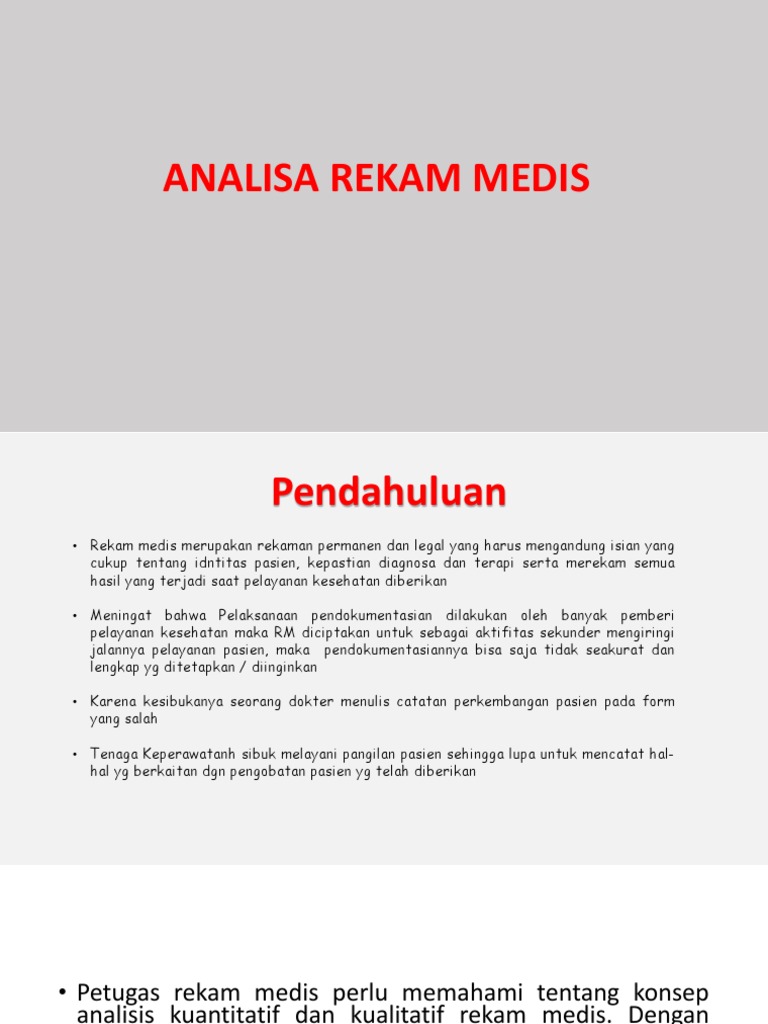 Analisis Kuantitatif Rekam Medis Pdf