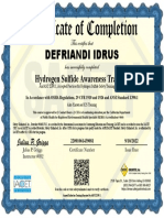 Defriandi Idrus: Hydrogen Sulfide Awareness Training