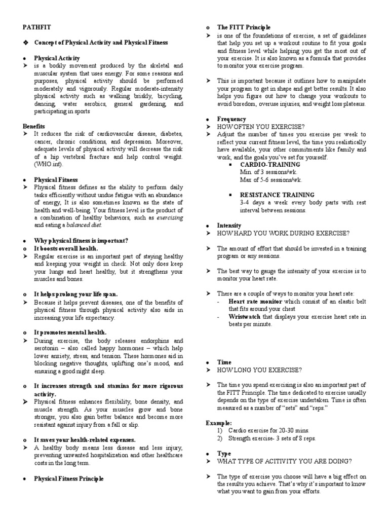 Understanding Pathfit Principles | PDF | Fat | Food Energy