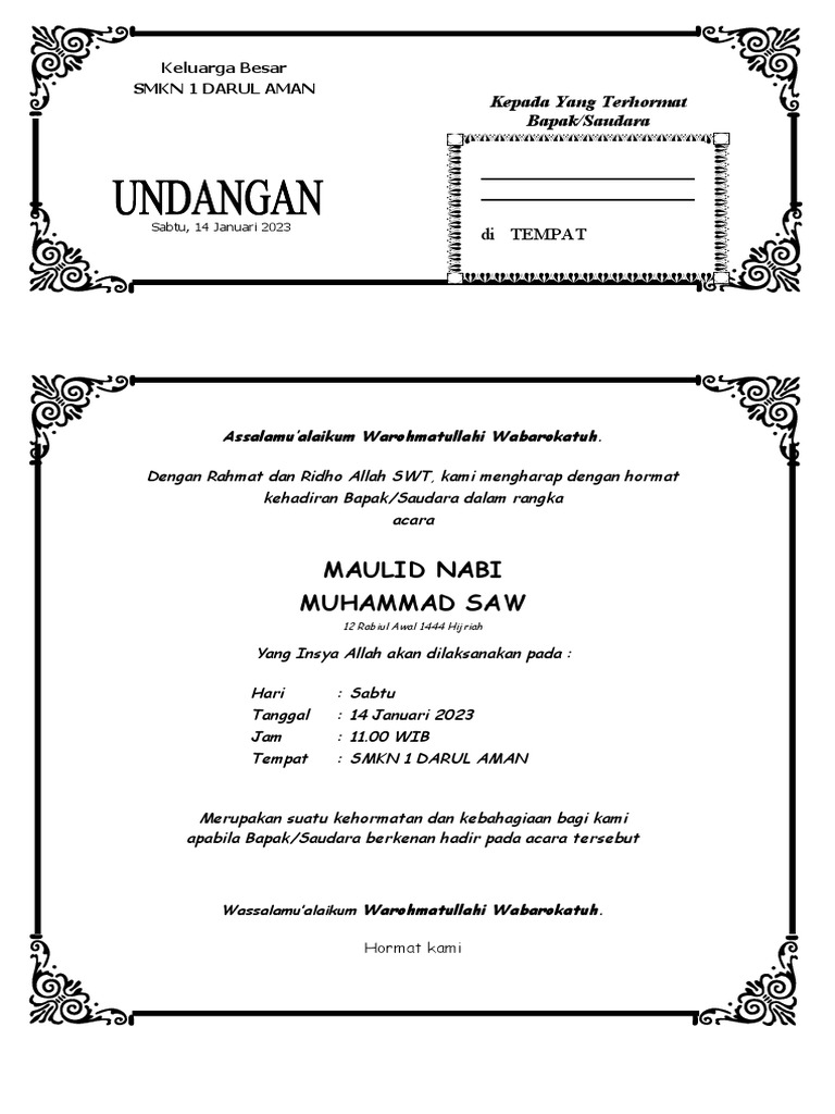 Undangan MAULID NABI | PDF