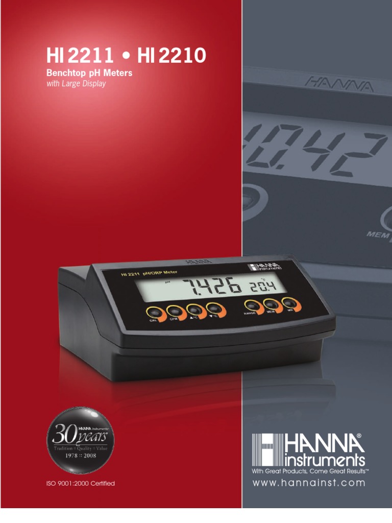 Hanna Hi - 2211 - 2210 | PDF | Ph | Calibration