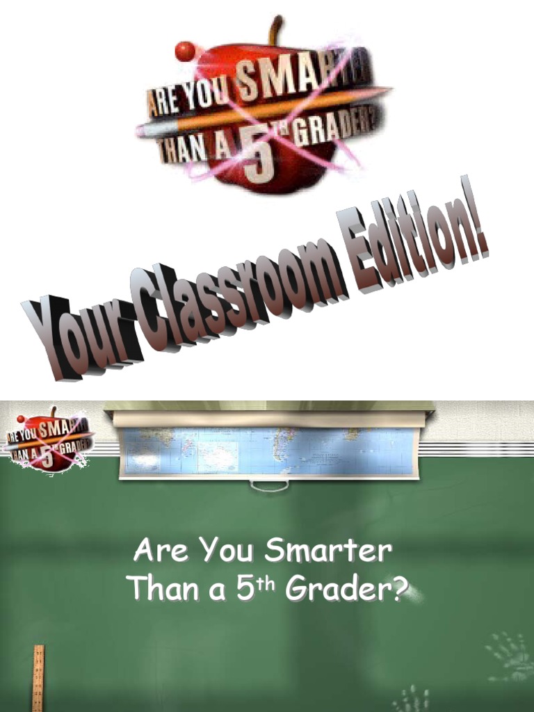 Are You Smarter Than 5th Grader Template PDF