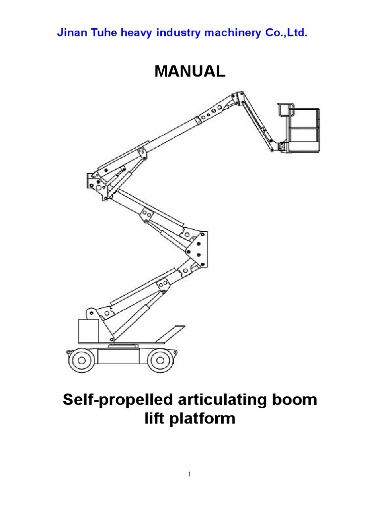 Tuhe Self-Propelled Boom Lift Manual | PDF | Elevator | Electric Motor
