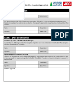 Site Office Occupation Approval Note