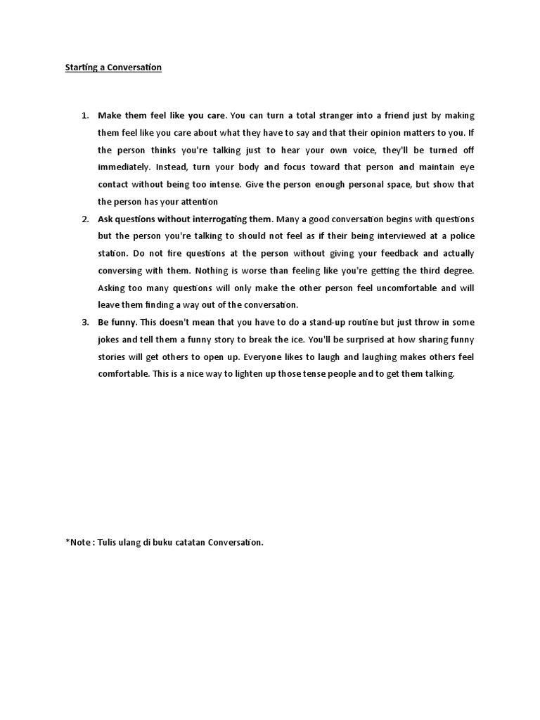 Starting A Conversation | PDF