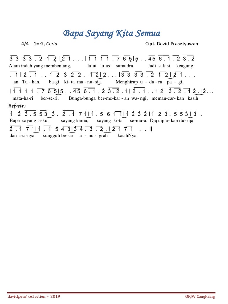 Bapa Sayang Kita Semua Pdf