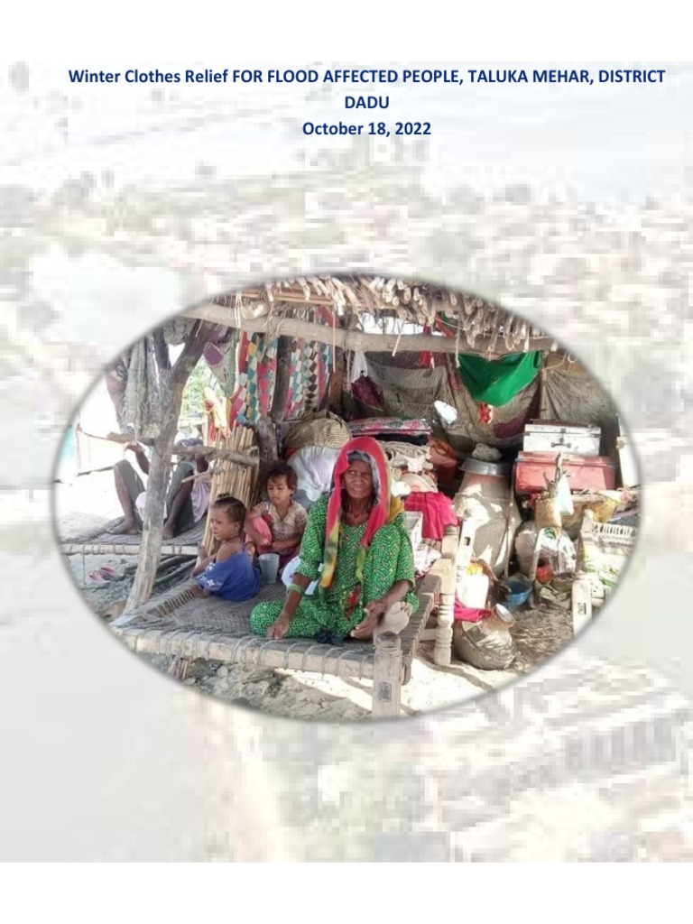 Winter Clothes Relief Estimation For Flood Affected People PDF Pakistan
