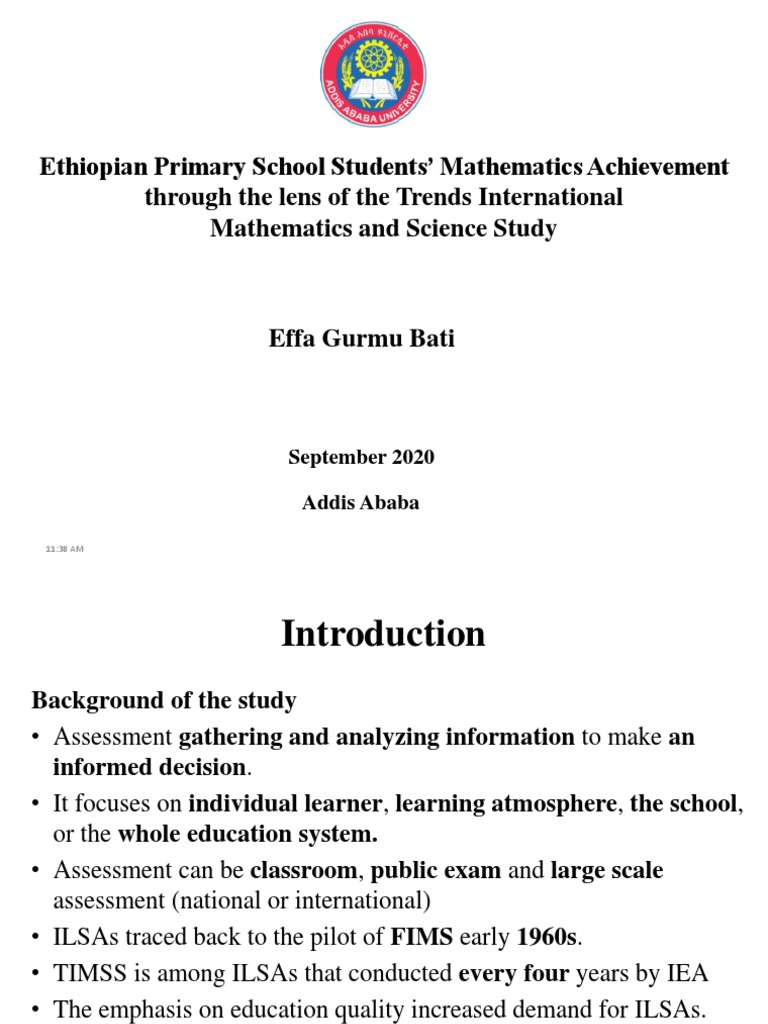Ethiopian Students' TIMSS Math Achievement | PDF | Statistical Analysis ...