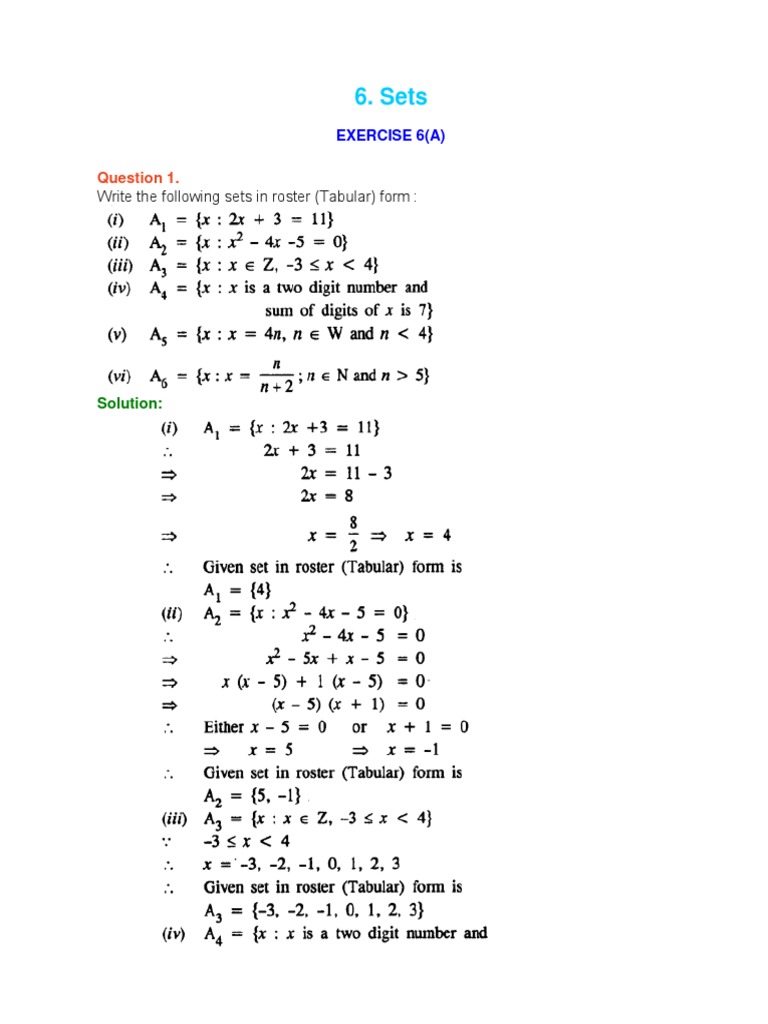 Selina Class 8 Maths Set Solutions | PDF | Natural Number | Numbers
