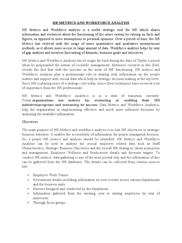 HR Metrics and Workforce Analytics | PDF | Performance Indicator ...