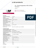 Especificaciones técnicas interruptor termomagnético K60 2X25A