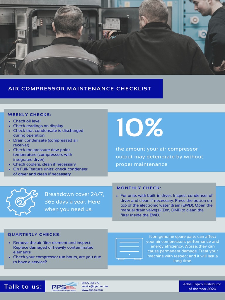 Air Compressor Maintenance Checklist PDF