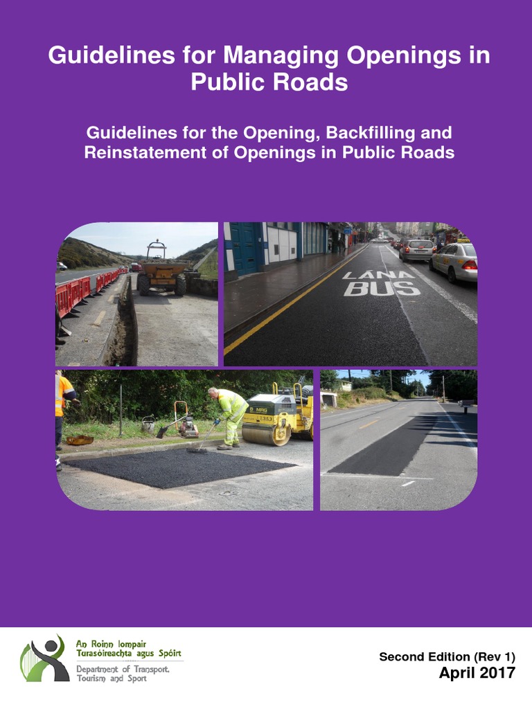 Guidelines For Managing Openings in Public Roads Apr. 2017 | PDF | Road ...