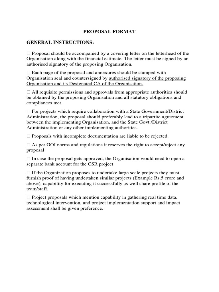 CSR Project Proposal Guidelines | PDF | Corporate Social Responsibility