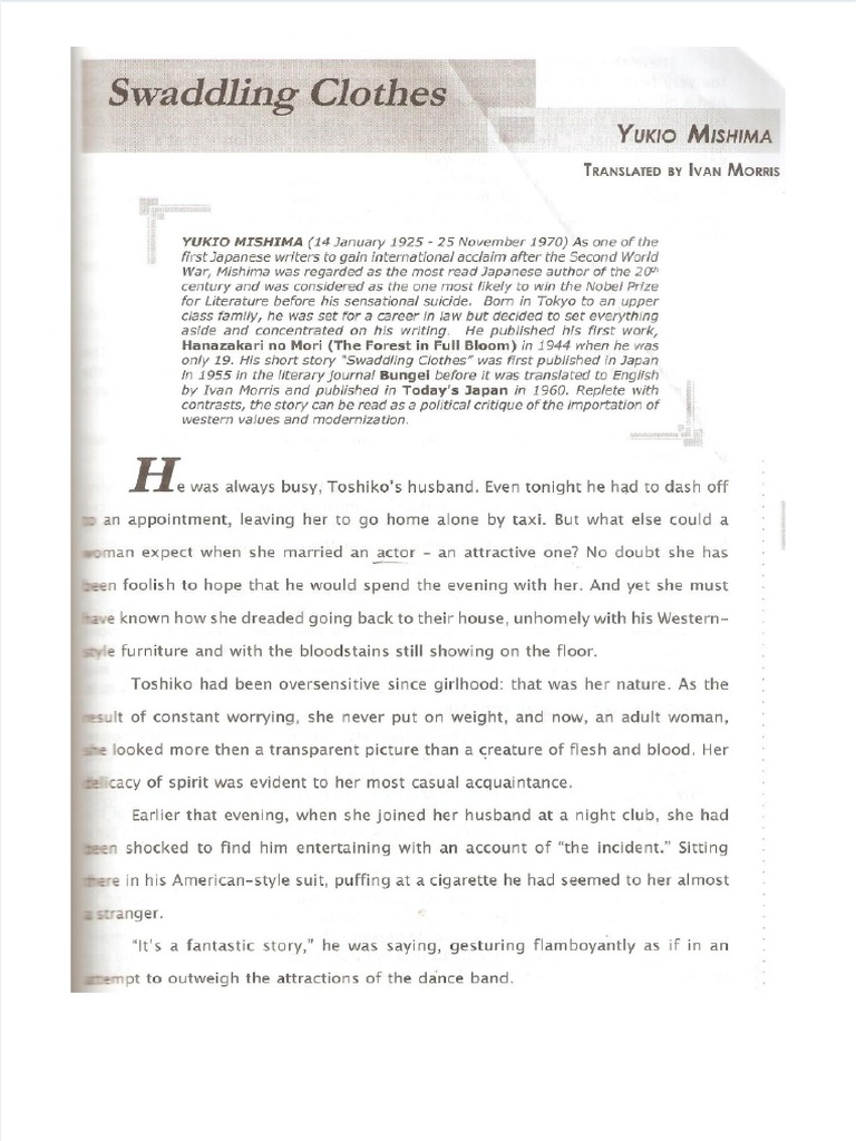 Yukio Mishima Swaddling Clothes Pdf