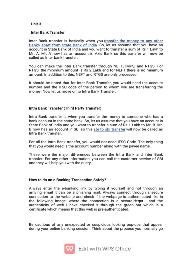 Inter vs Intra Bank Transfers Explained | PDF | Transport Layer ...