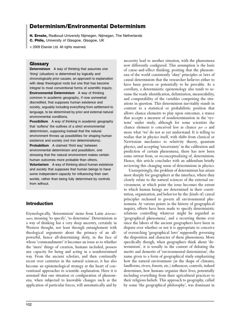 Understanding Environmental Determinism | PDF | Determinism | Noumenon