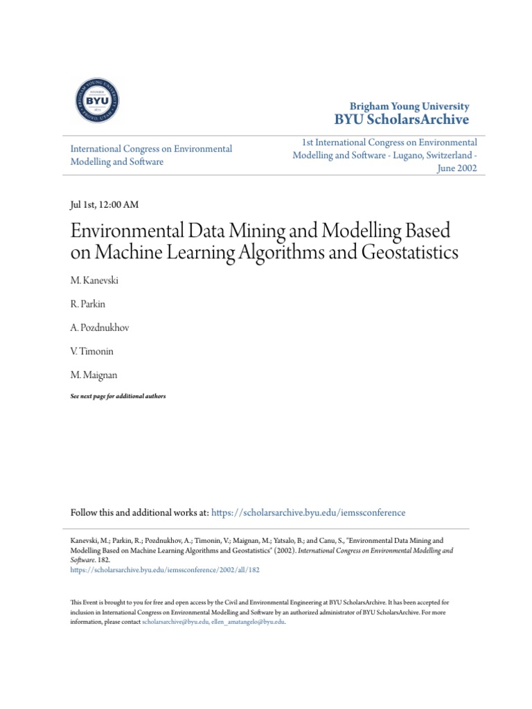 Environmental Data Mining and Modelling Based On Machine Learning | PDF ...