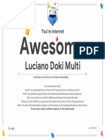 Google - Interland - Luciano Doki Multi - Certificate - of - Awesomeness