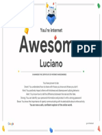 Google Interland Luciano Certificate of Awesomeness
