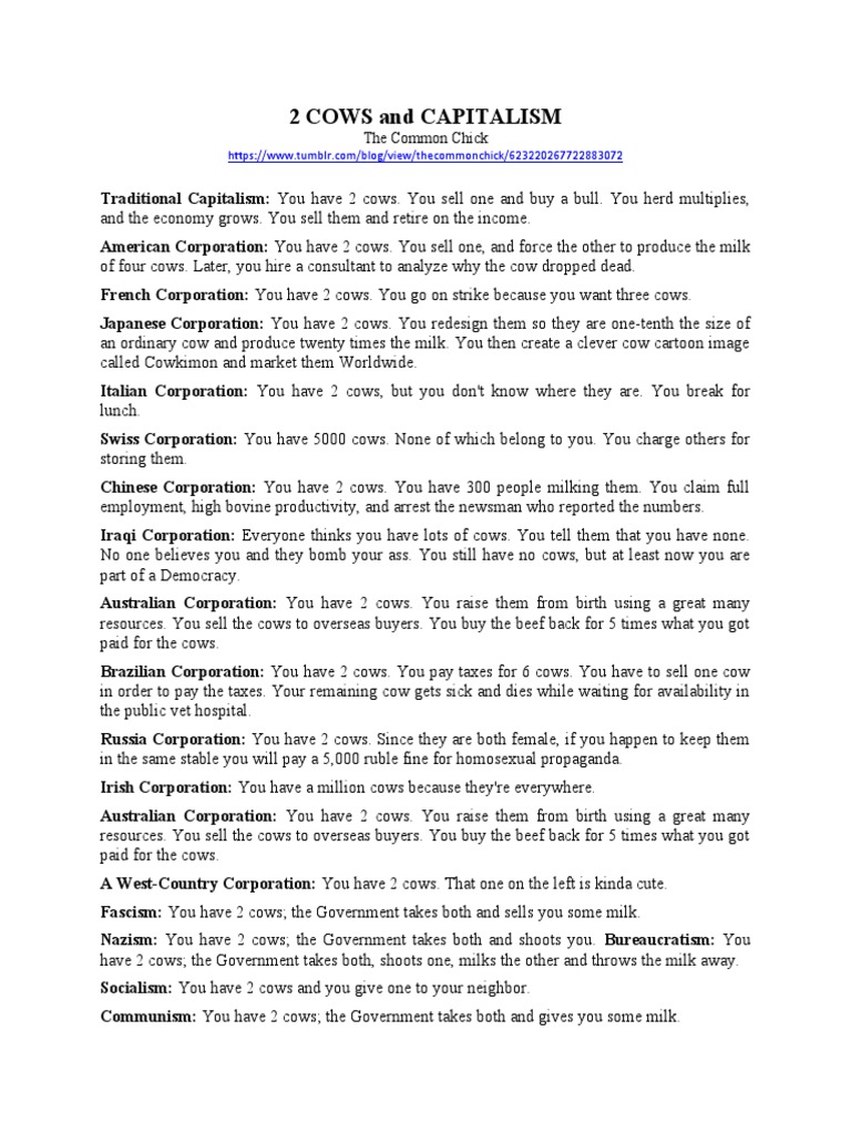 Cows and Governments PDF Cattle Milk