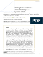 O Processo de Adaptação e Desempenho Ocupacional de Mães de Crianças No Transtorno Do Espectro Autista