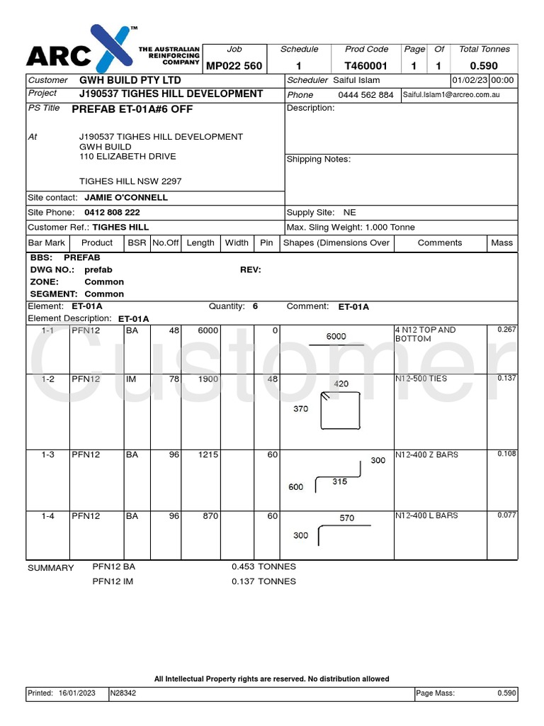 Call Off MP022 560 T460001 Prefab Et01a6 Off PDF