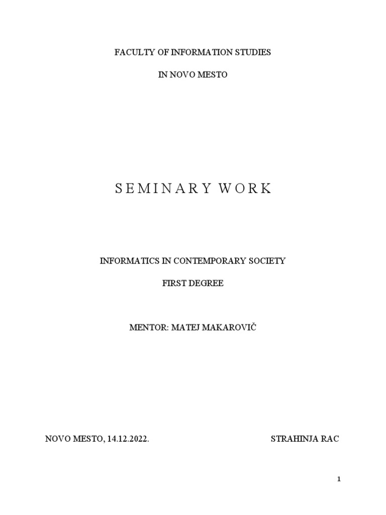 Seminary Work Final | Download Free PDF | Mass Media | News