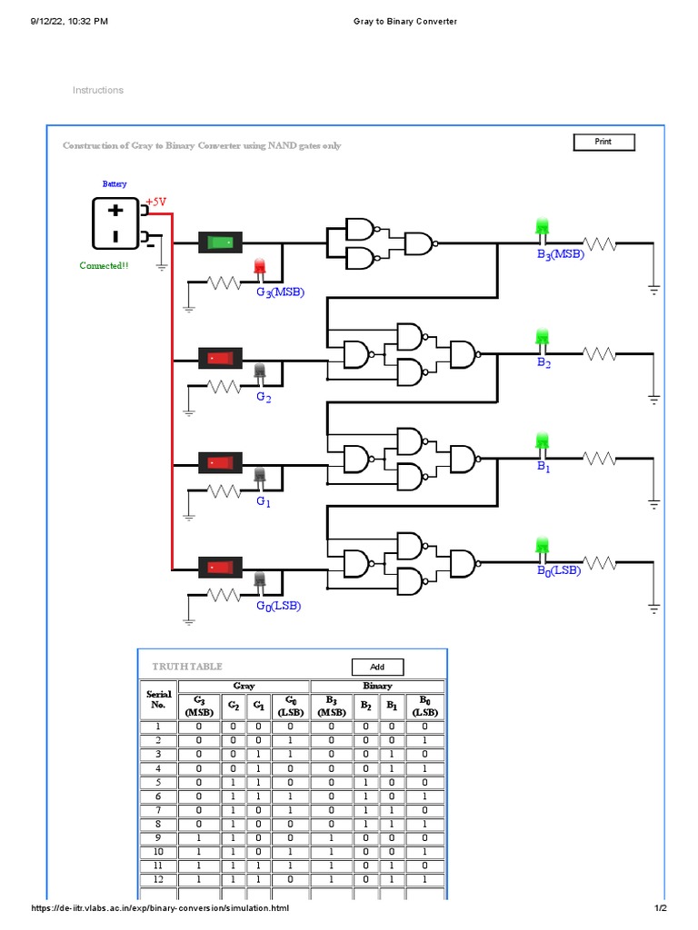 Gray to Binary Converter Logic Diagram | PDF | Arithmetic | Computer ...