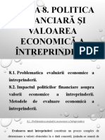 Tema 8. Politica Financiară Şi Valoarea Economică A Întreprinderii