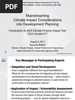 Mainstreaming Climate Impact Considerations Into Development Planning