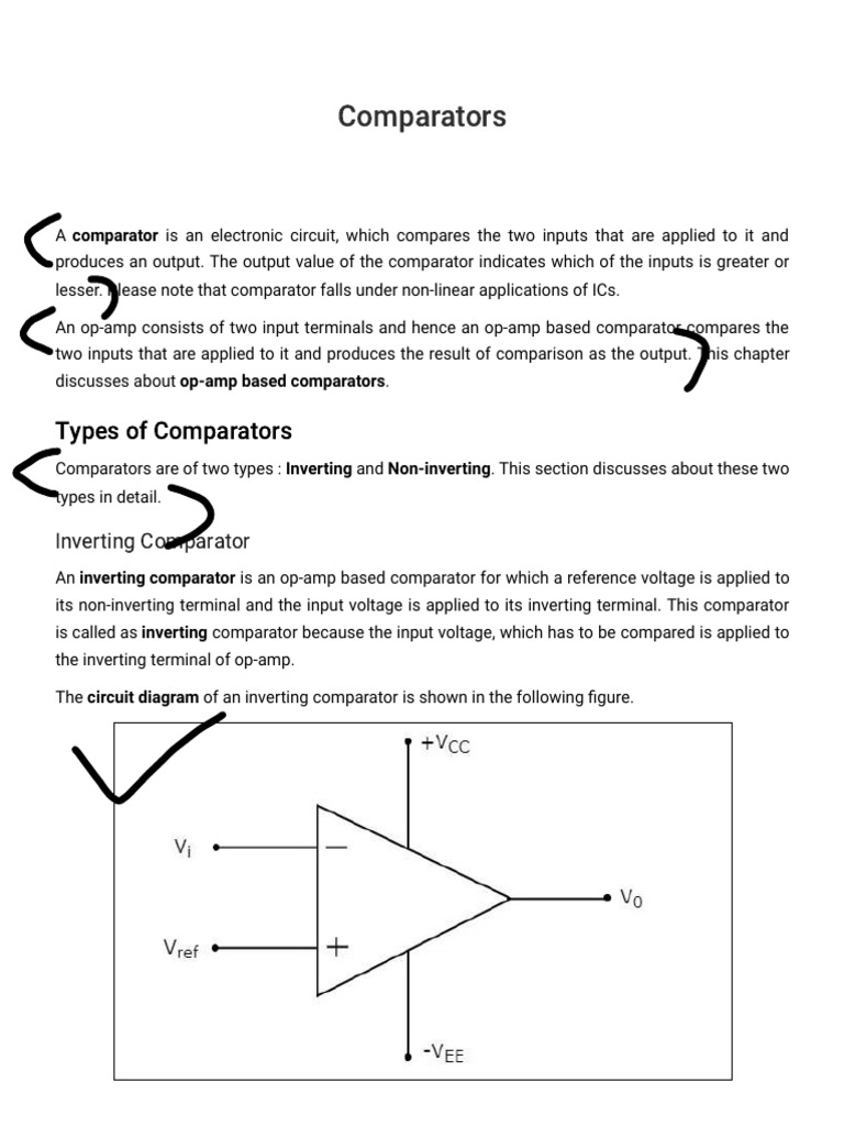 An Introduction to Inverting and NonInverting Comparators Their Types