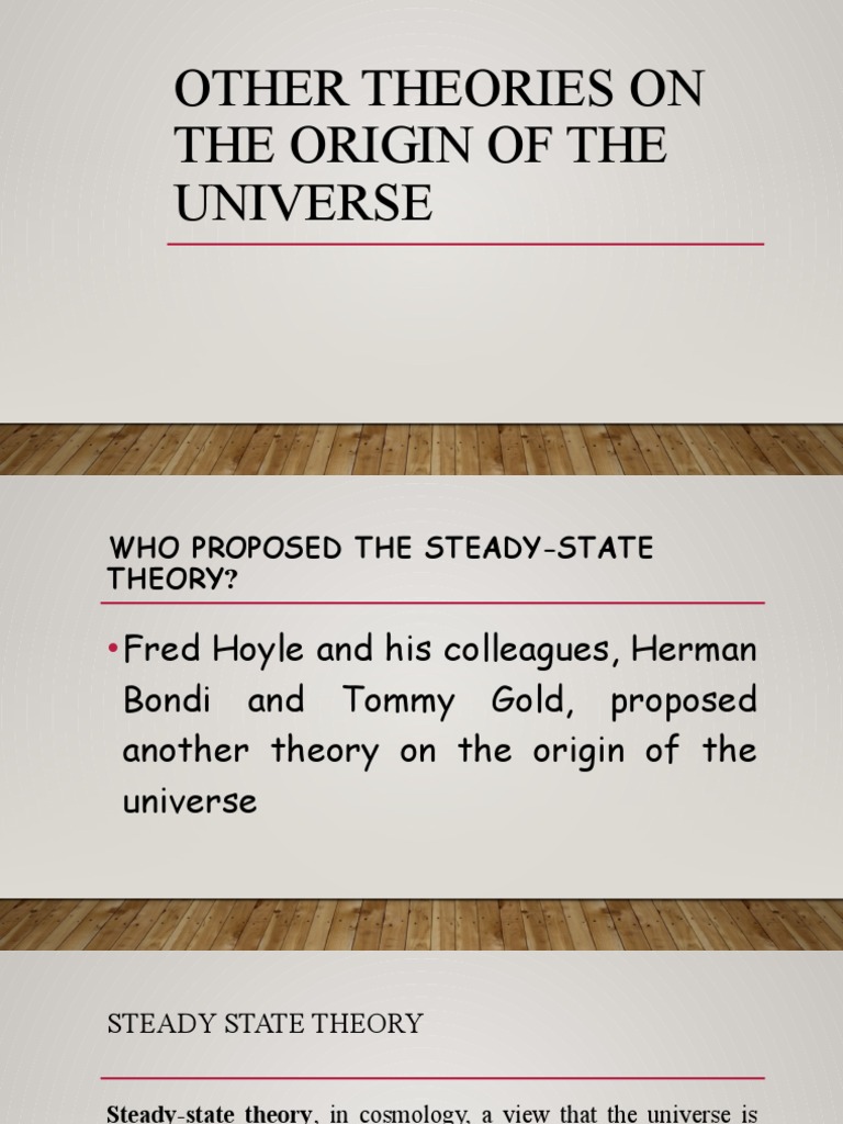 Other theories on the origin of the universe pdf universe big bang