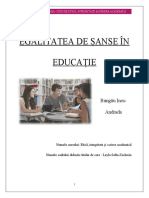 Egalitatea de Șanse În Educație