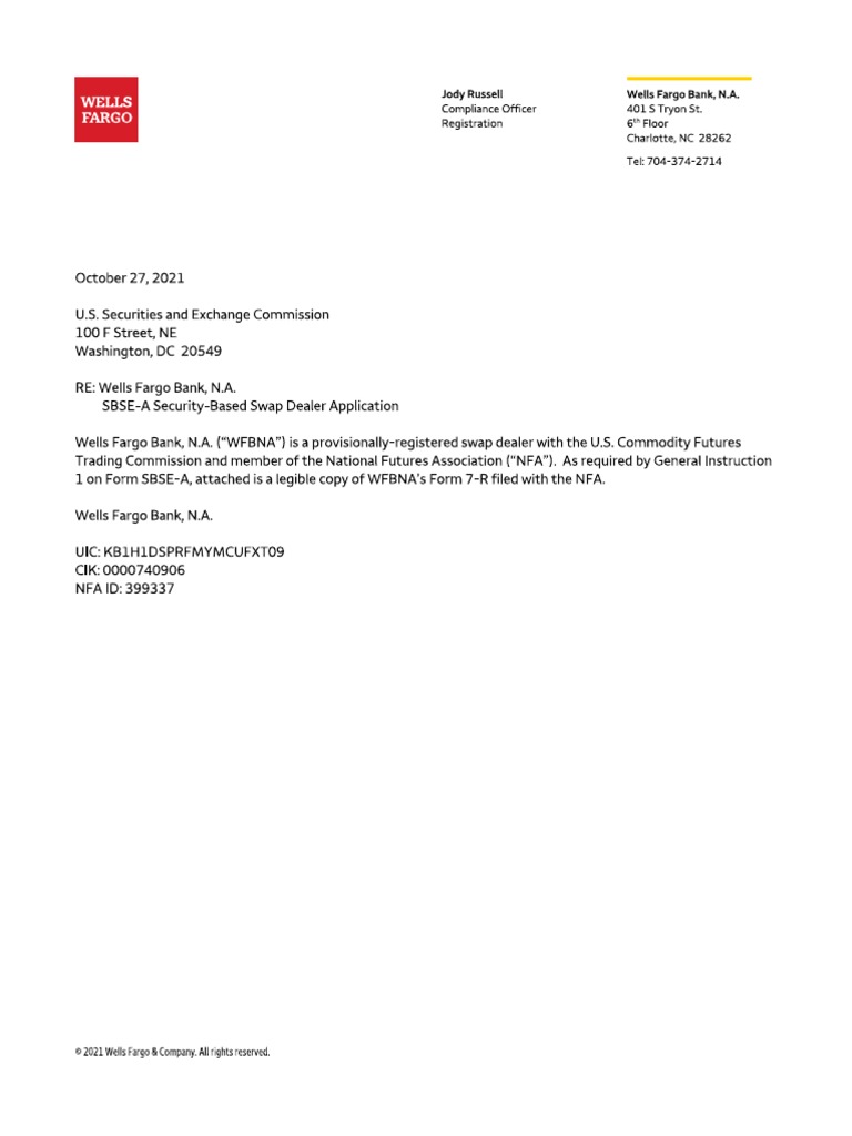 Wells Fargo Sec Registration 2022 PDF Fraud Central Banks