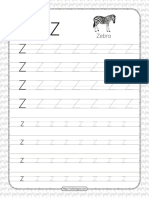 Printable Dotted Letter Z Tracing PDF Worksheet
