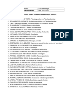Lista de Conceitos para o Glossário - Psicologia Jurídica