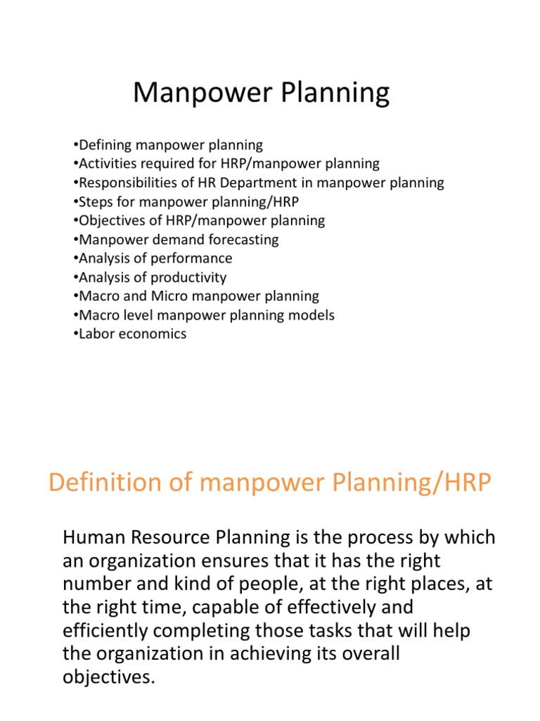 Manpower Planning Human Resources Labour Economics