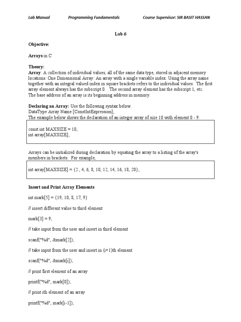 Lab 6 PF | Download Free PDF | Array Data Structure | Software Engineering