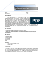 Lab Experiment in Extraction of Plant Pigments