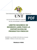 Limites Maximos de Residuos (LMR) para La Exportacion de Productos Frescos