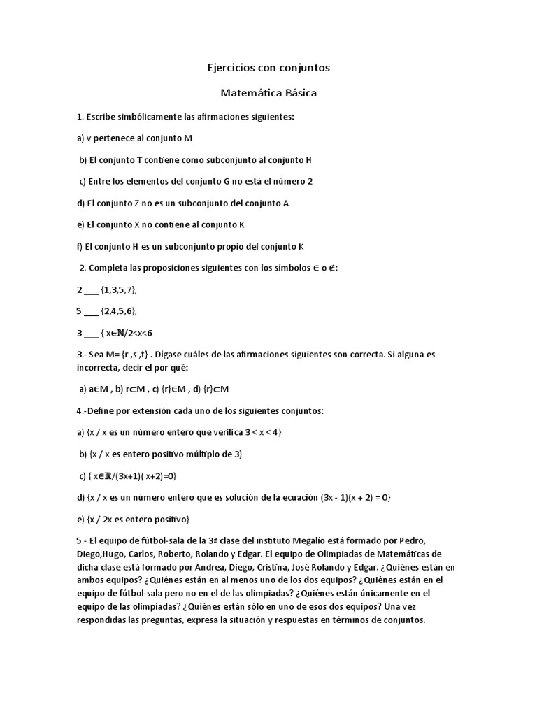 Ejercicios de Conjuntos y Encuestas | PDF | Conjunto (Matemáticas)