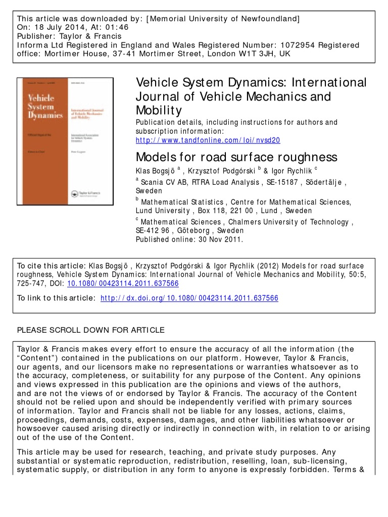 Full Article: Vehicle System Dynamics In Digital Twin Studies In Rail ...