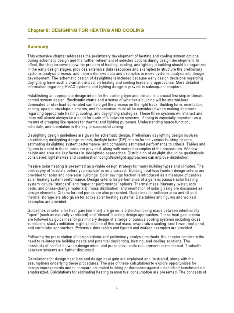 Heating and Cooling Design Strategies | PDF | Hvac | Air Conditioning